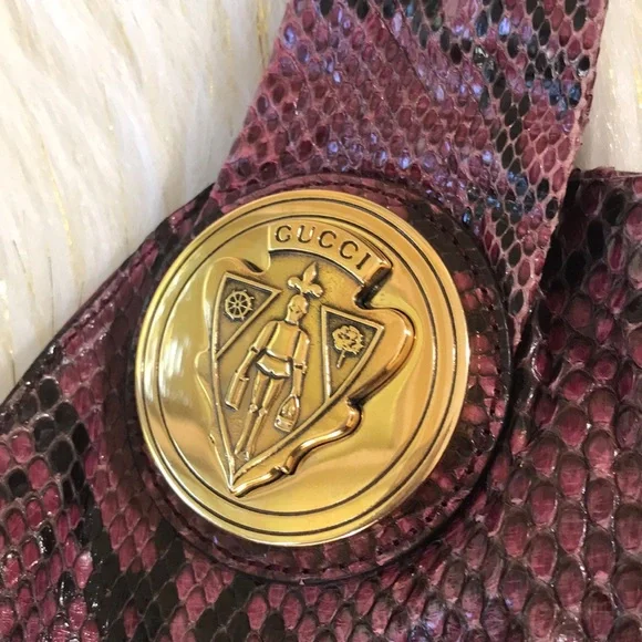 Vintage Authentic 💯% Gucci Purple Python Hysteria Hobo - Picture 3 of 8